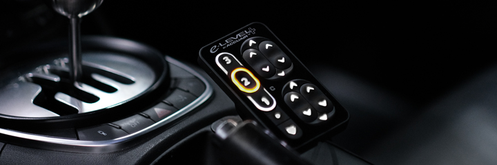 AccuAir eLevel air suspension controller in car shot
