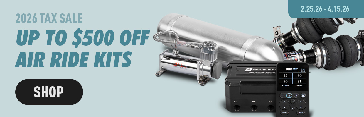 Shop air ride kits for your car and get up to $500 off during our 2026 tax sale