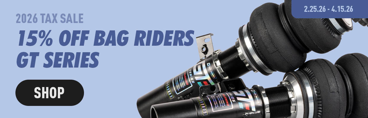 Shop to get 15% off Bag Riders GT Series Air Suspension during our 2026 tax sale