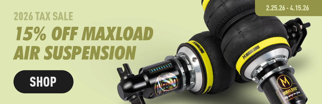 Shop now to get 15% off Maxload air suspension for a limited time during our 2026 tax sale