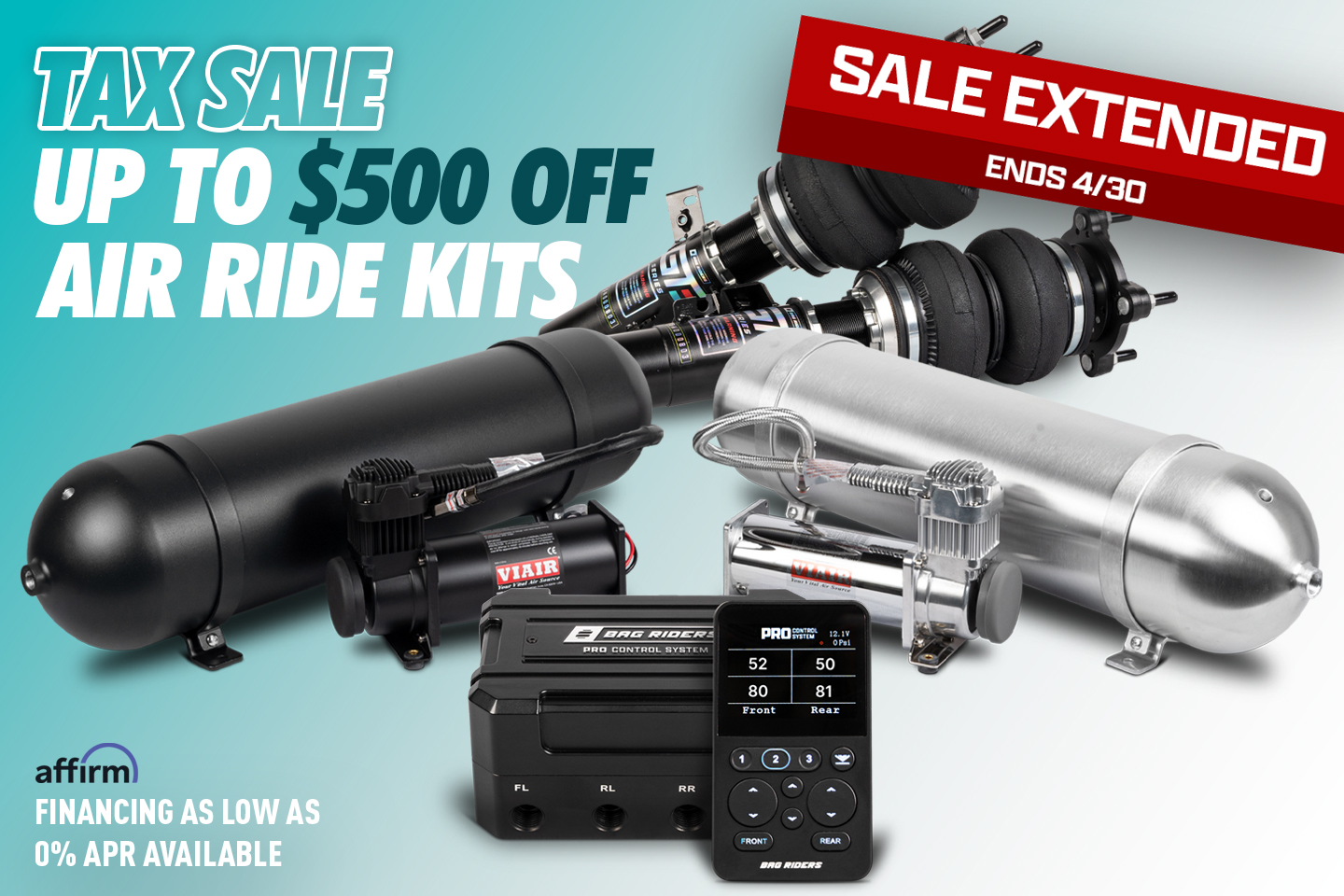 Bag Riders Air Suspension Tax Season Sale 2026 - Get up to $500 off Air Ride