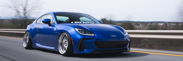 Subaru BRZ rolling on air suspension performance handling