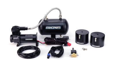 Stanceparts Complete 2-Corner Air Cup System with air line, switch, valve, compressor, 1-gallon tank and air cups
