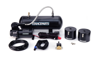 Stanceparts Complete 2-Corner Air Cup System with air line, switch, valve, compressor, 2-gallon tank and air cups