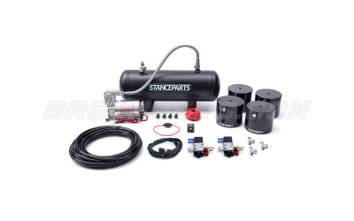 Stanceparts Complete 4 Corner Air Cup System with air line, switch, valve, compressor, tank and air cups
